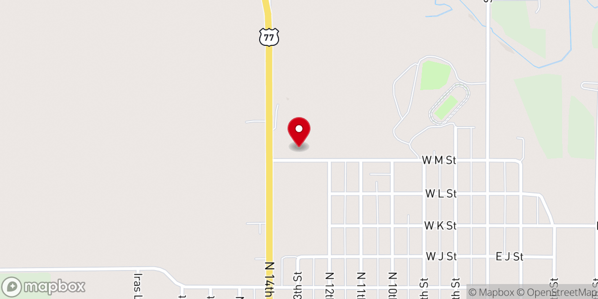 Map showing location of Wymore Church of Christ