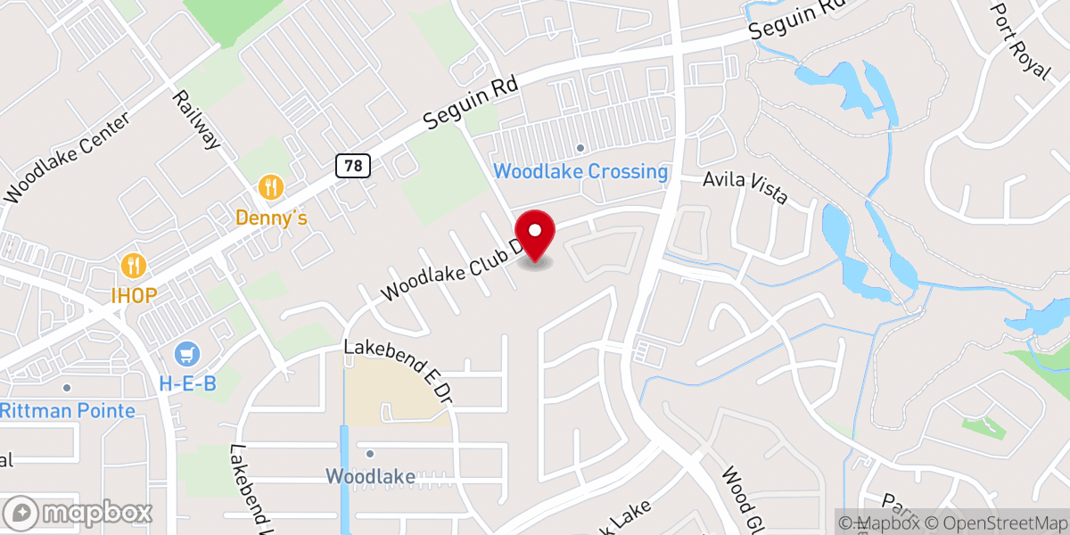 Map showing location of Woodlake Baptist Church