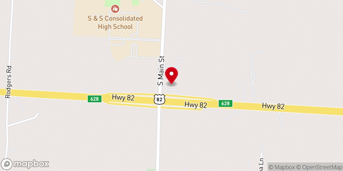 Map showing location of Sadler Baptist Church