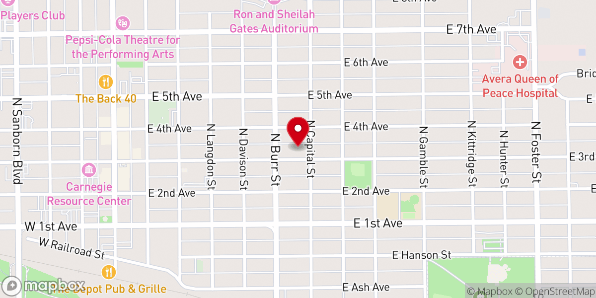 Map showing location of Zion Lutheran Church