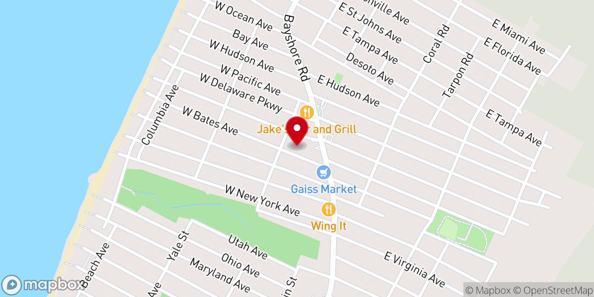 Map showing location of St. Barnabas by-the-Bay