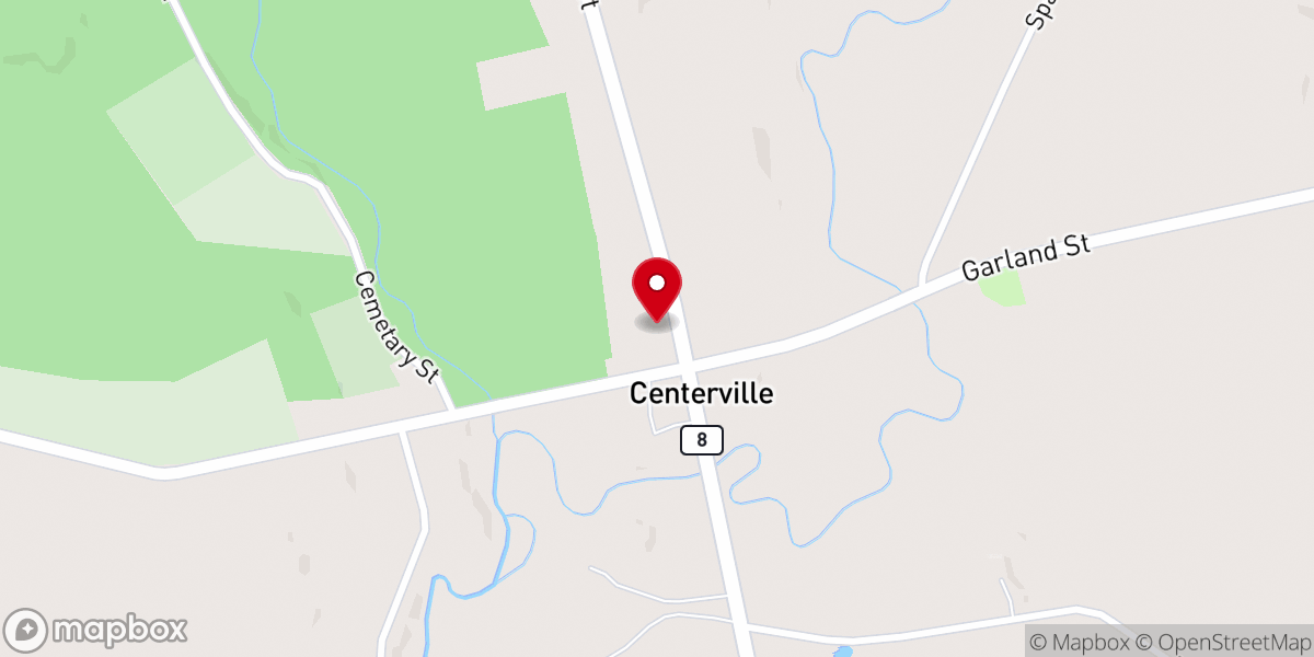 Map showing location of Centerville Fellowship Church