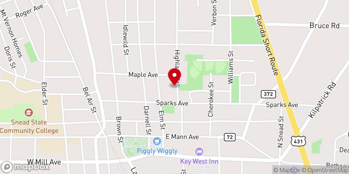 Map showing location of Boaz Church of God