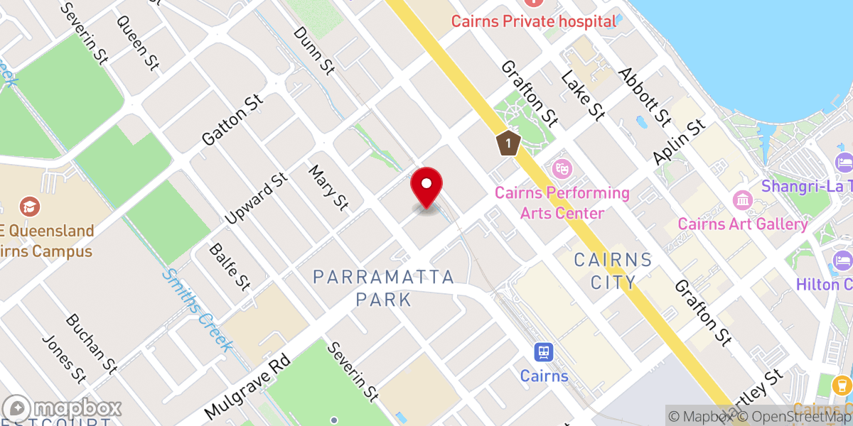 Map showing location of Cairns Healing Rooms