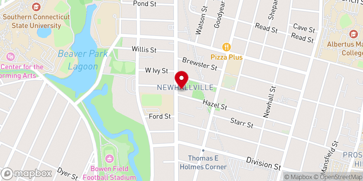 Map showing location of First Calvary Baptist Church