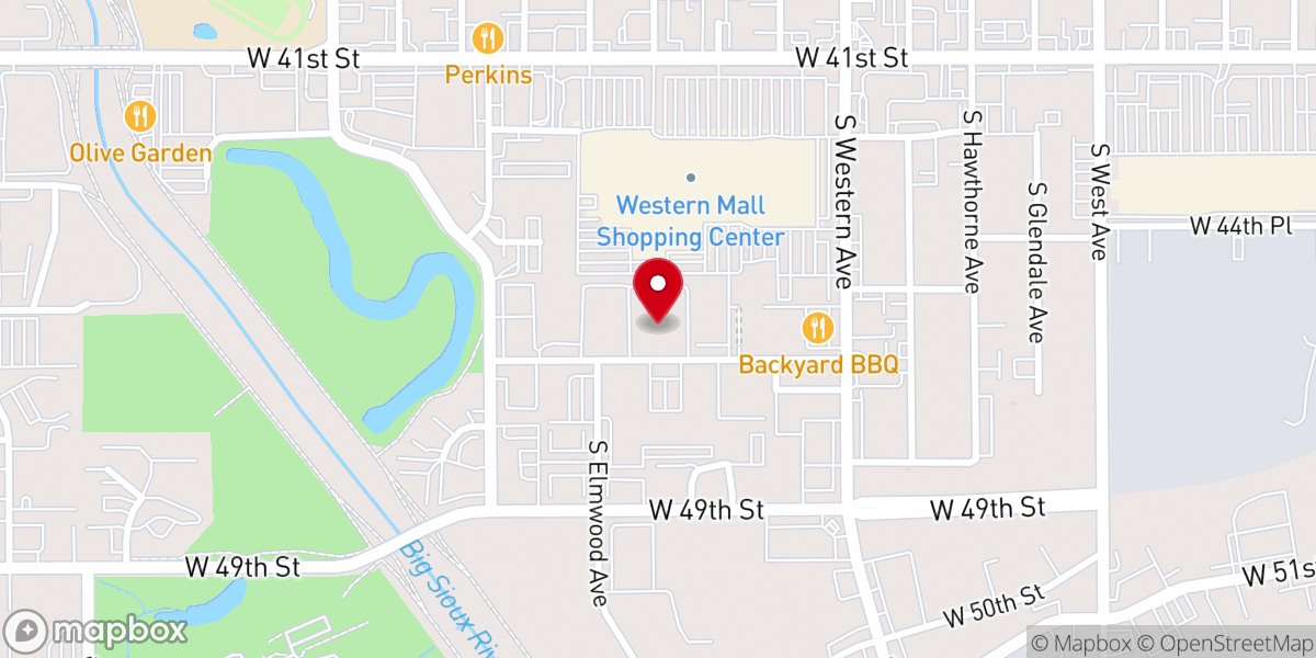 Map showing location of Grace Communion Sioux Falls