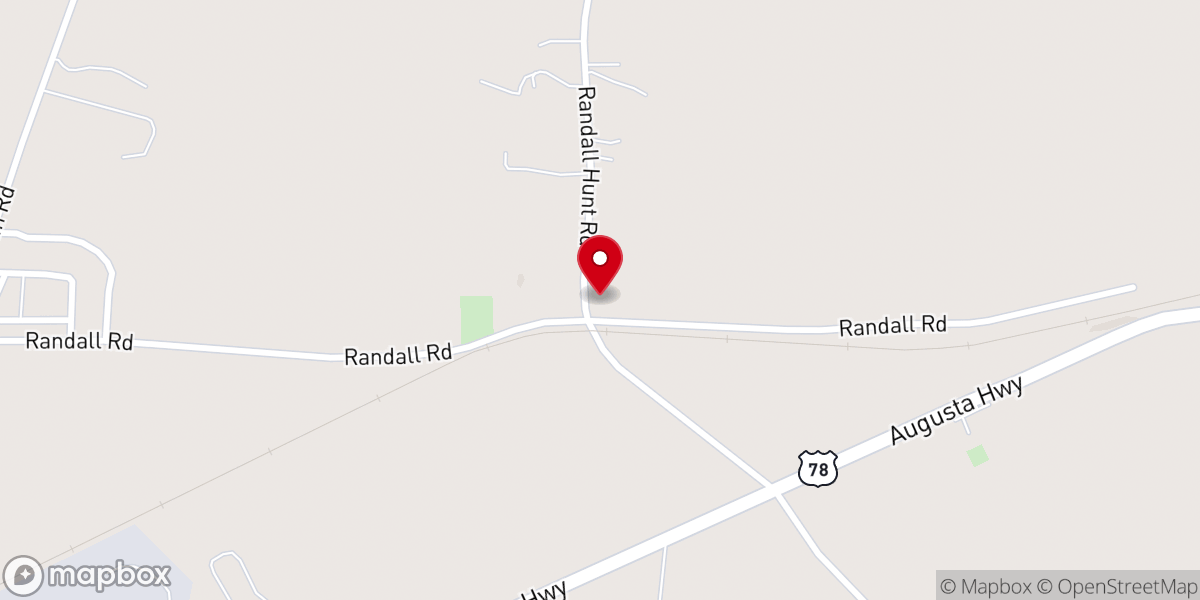 Map showing location of Piney Grove Baptist Church