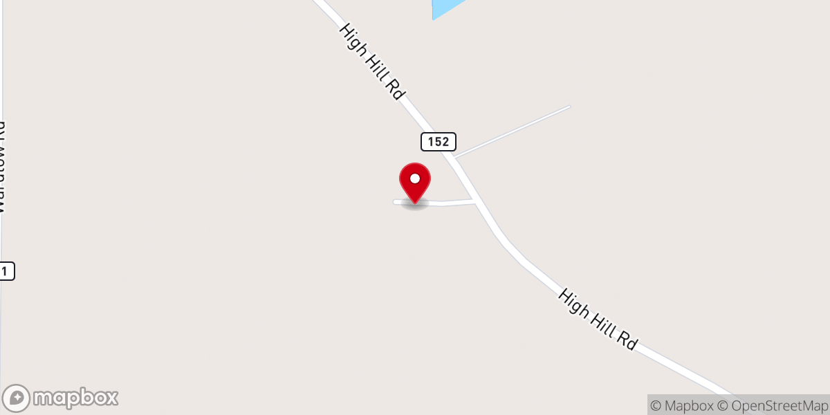 Map showing location of High Hill Church