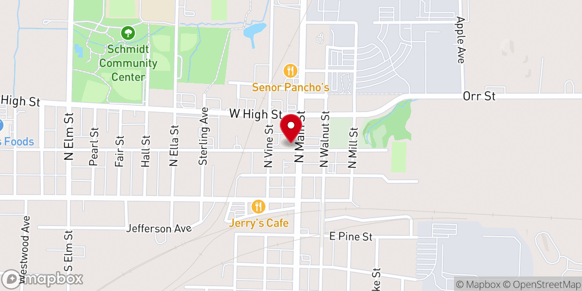 Map showing location of Christ United Church of Christ