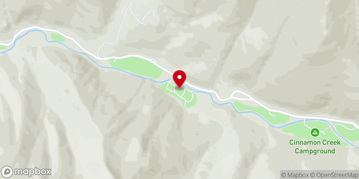 Map showing location of Cinnamon Creek Camp