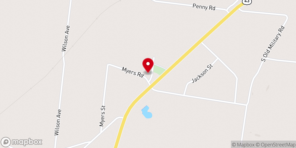 Map showing location of Odems Chapel