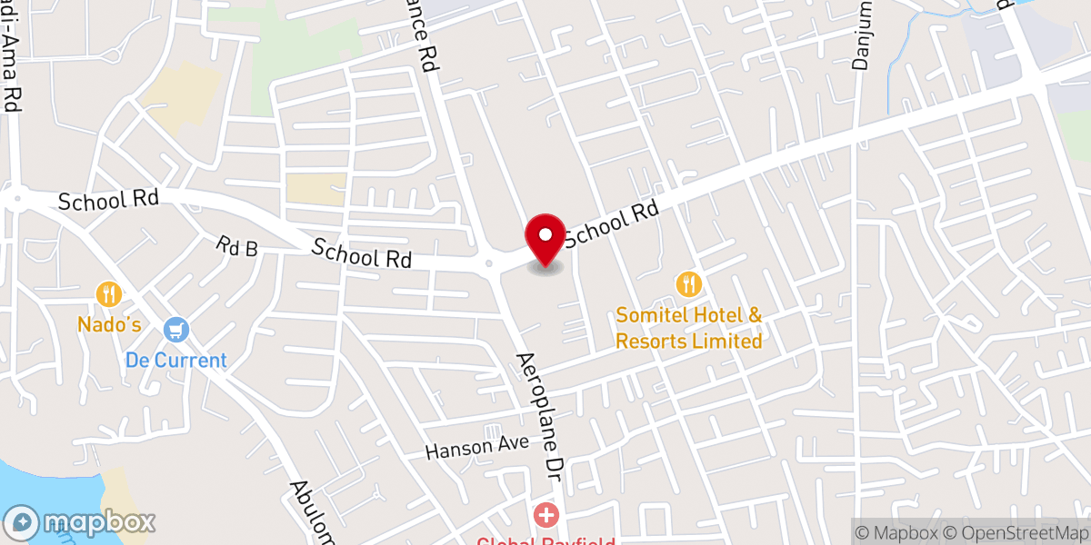 Map showing location of Apostolic Fire Ministries International
