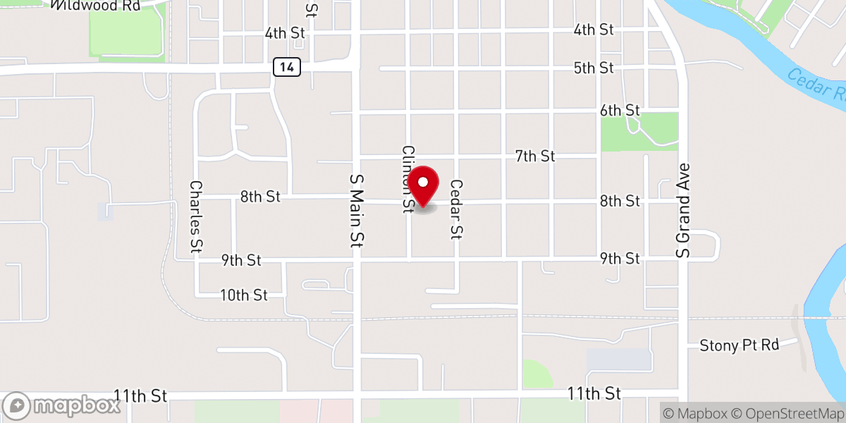 Map showing location of Bethany Alliance Church