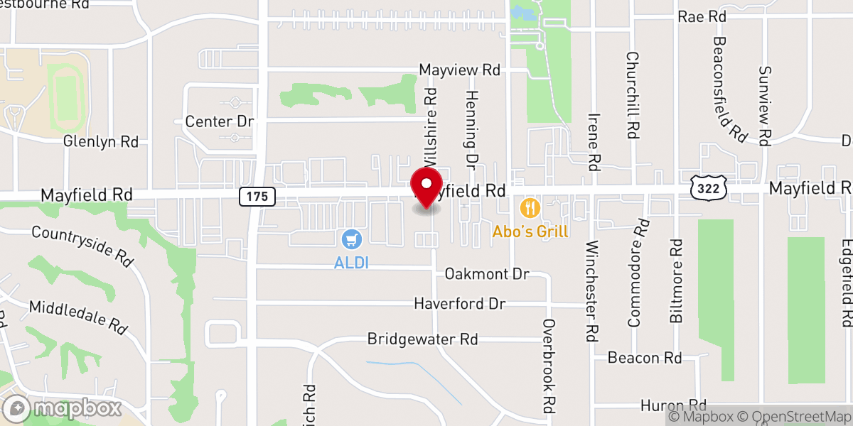 Map showing location of Messiah Lutheran Church