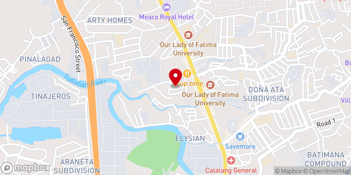 Map showing location of University Bible Fellowship Philippines Valenzuela Chapter