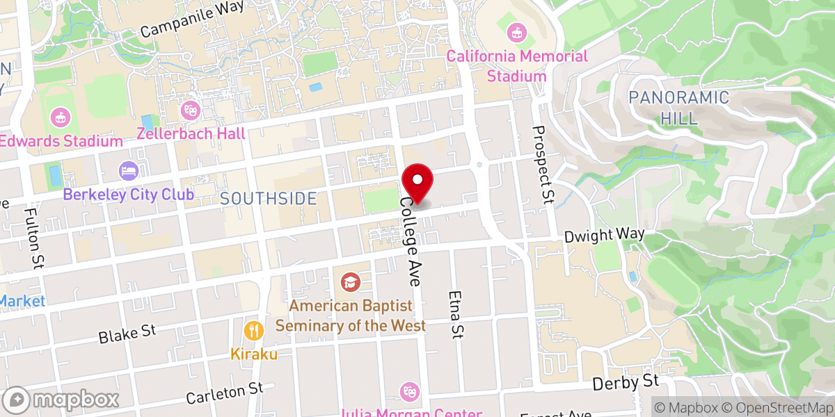 Map showing location of University Lutheran Chapel