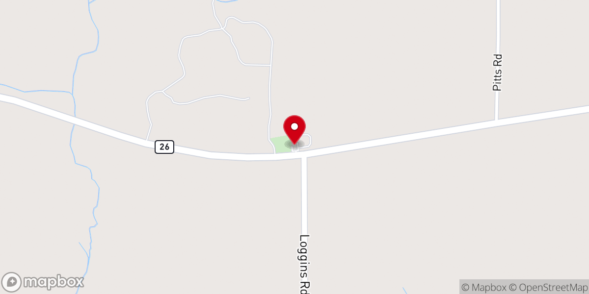 Map showing location of Green Grove Baptist Church, Elko
