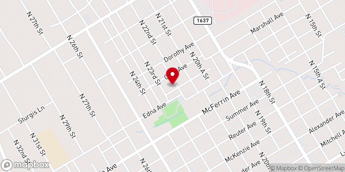 Map showing location of Templo Nueva Vida de Waco