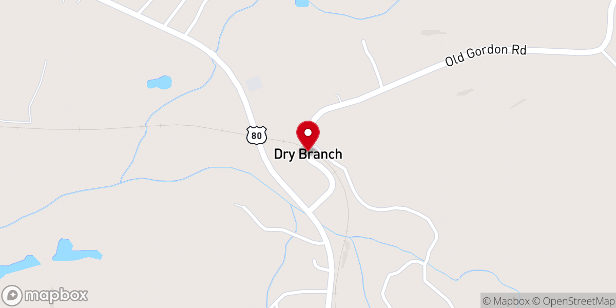 Map showing location of Dry Branch