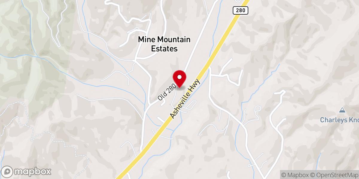 Map showing location of Brevard Seventh-Day Adventist