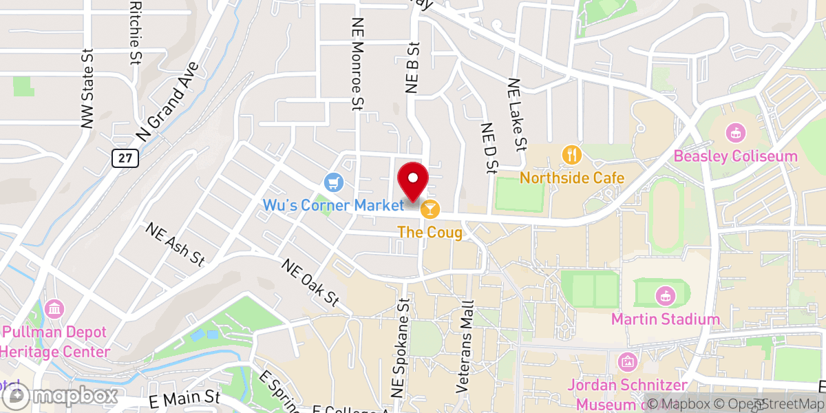 Map showing location of Coug Housing