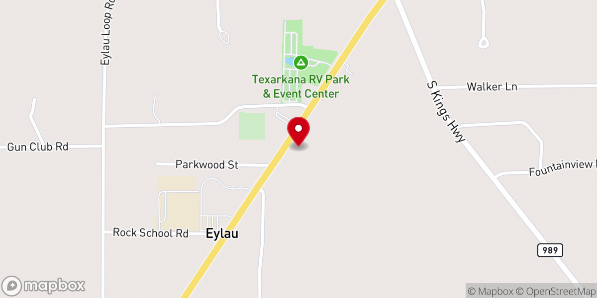 Map showing location of Wellspring Church Texarkana
