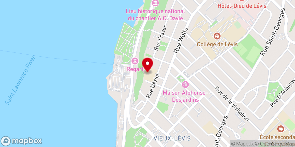Map showing location of Couvent De Lévis