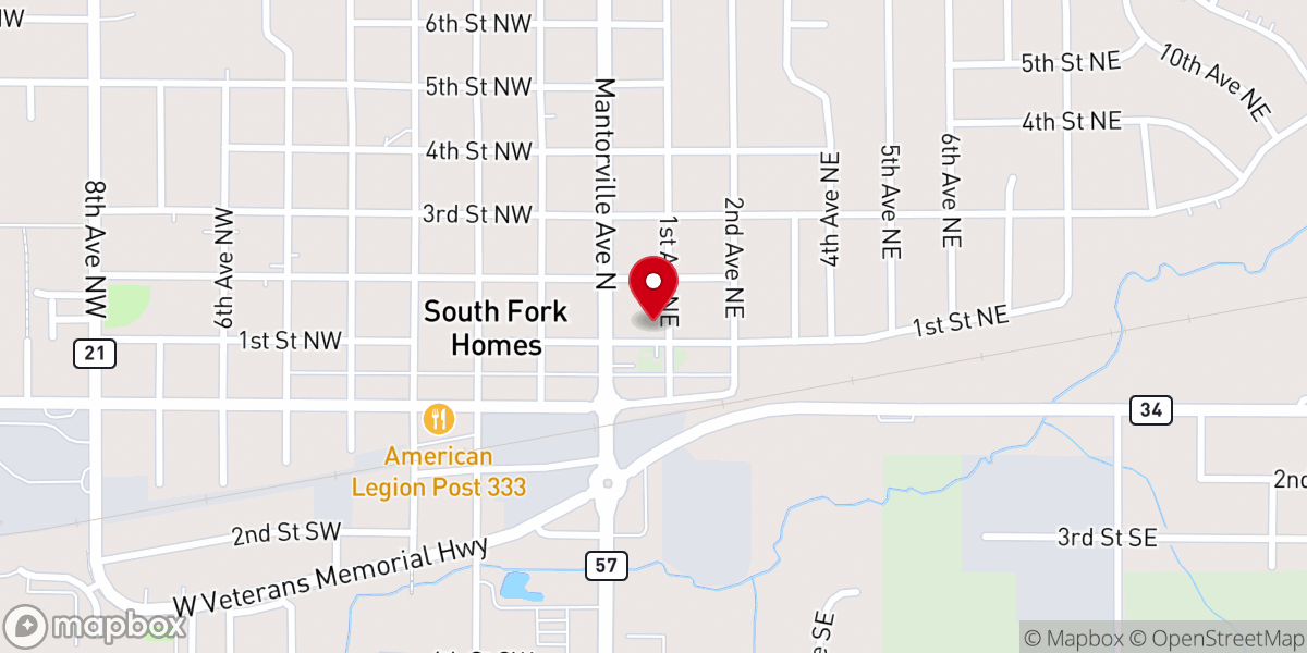 Map showing location of St Peter's Episcopal Church