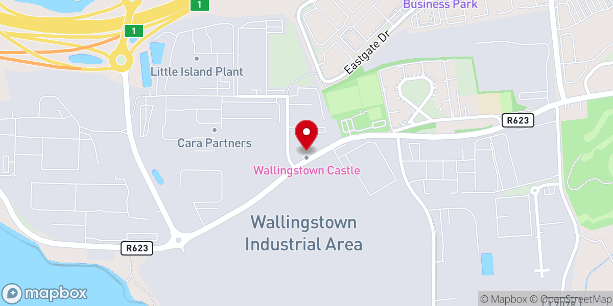 Map showing location of Wallingstown Castle