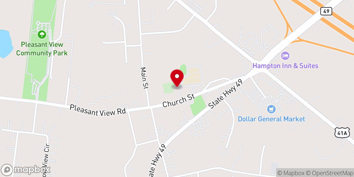Map showing location of Pleasant View United Methodist Church