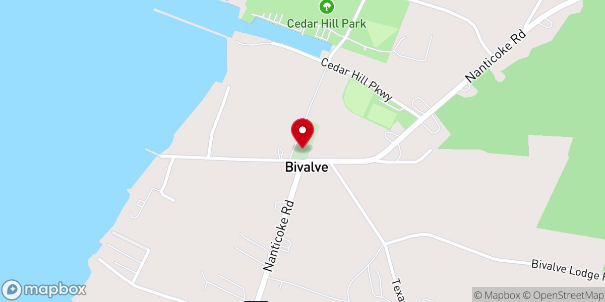 Map showing location of Bivalve United Methodist Church