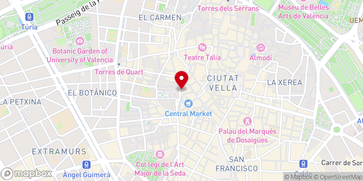 Map showing location of Real Parroquia de los Santos Juanes Valencia