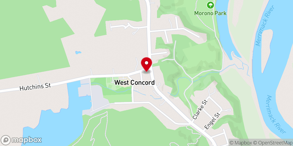 Map showing location of West Congregational Church