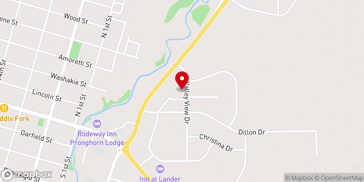 Map showing location of Wind River Community Church
