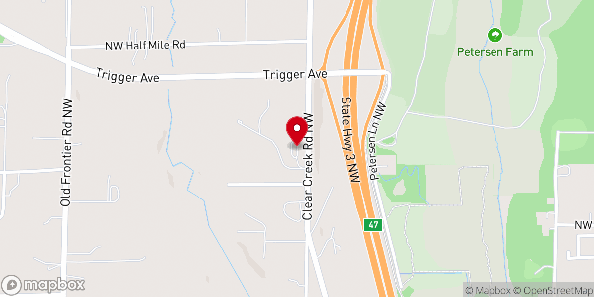 Map showing location of Clear Creek Community Club
