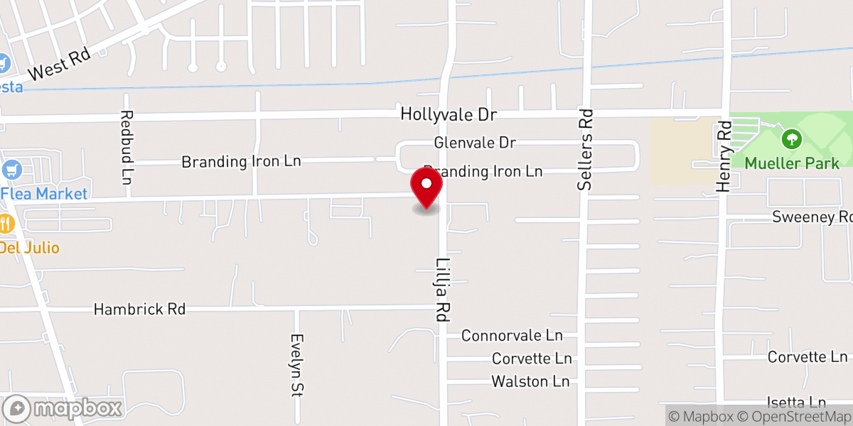 Map showing location of PUA CHURCH HOUSTON