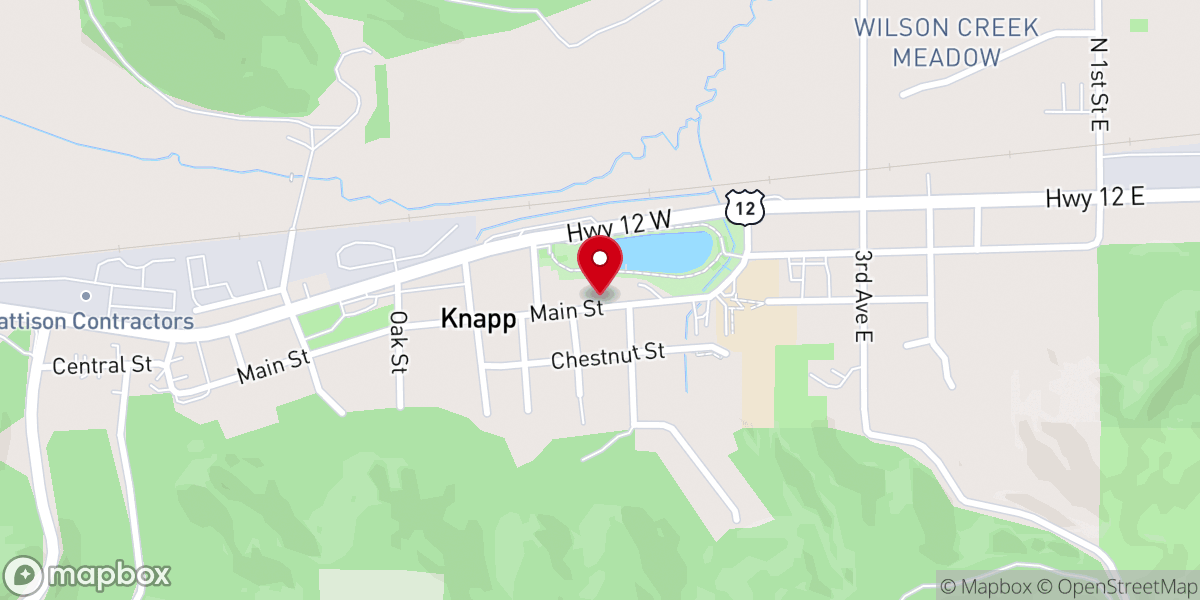 Map showing location of Knapp United Methodist Church