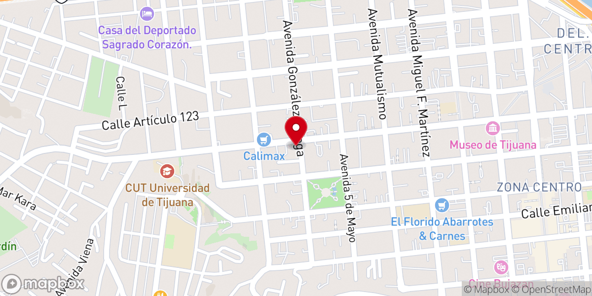 Map showing location of PRIMERA IGLESIA BAUTISTA DE TIJUANA