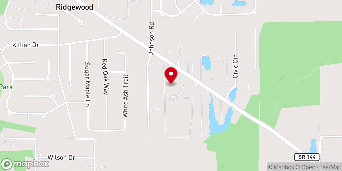 Map showing location of Thrive Church