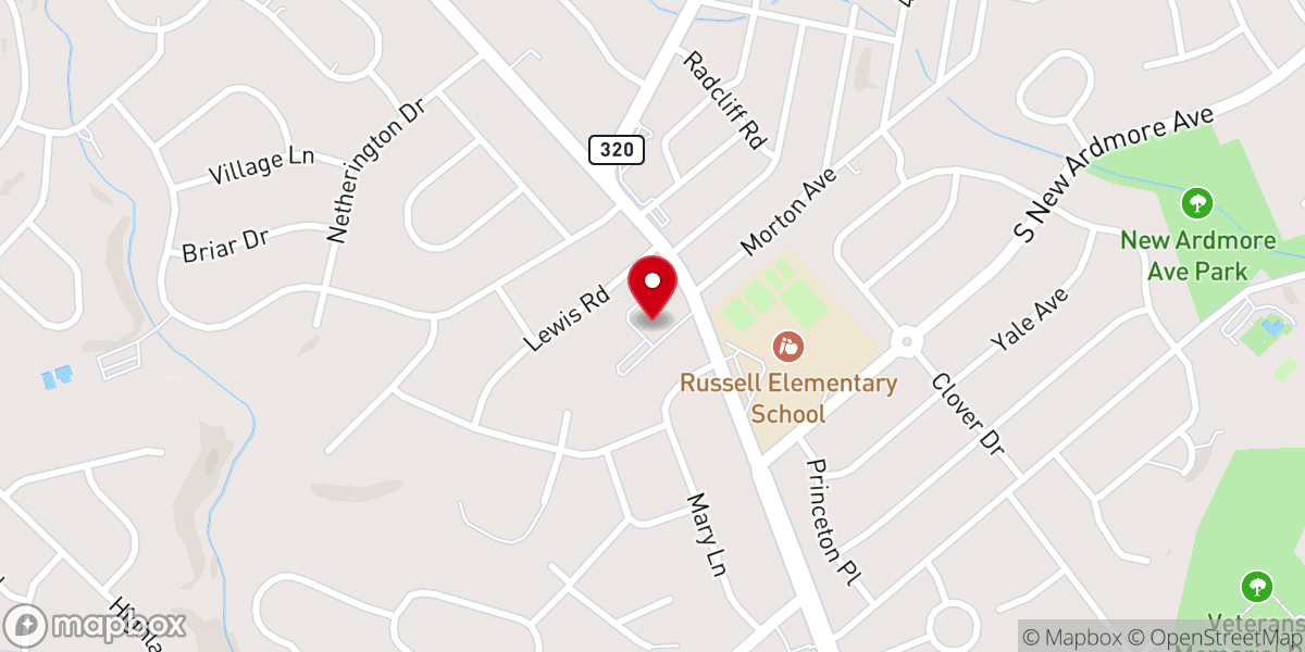 Map showing location of St Mark's United Methodist Church