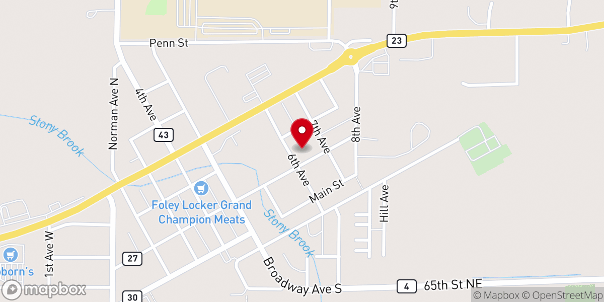 Map showing location of Saint John's Catholic Church