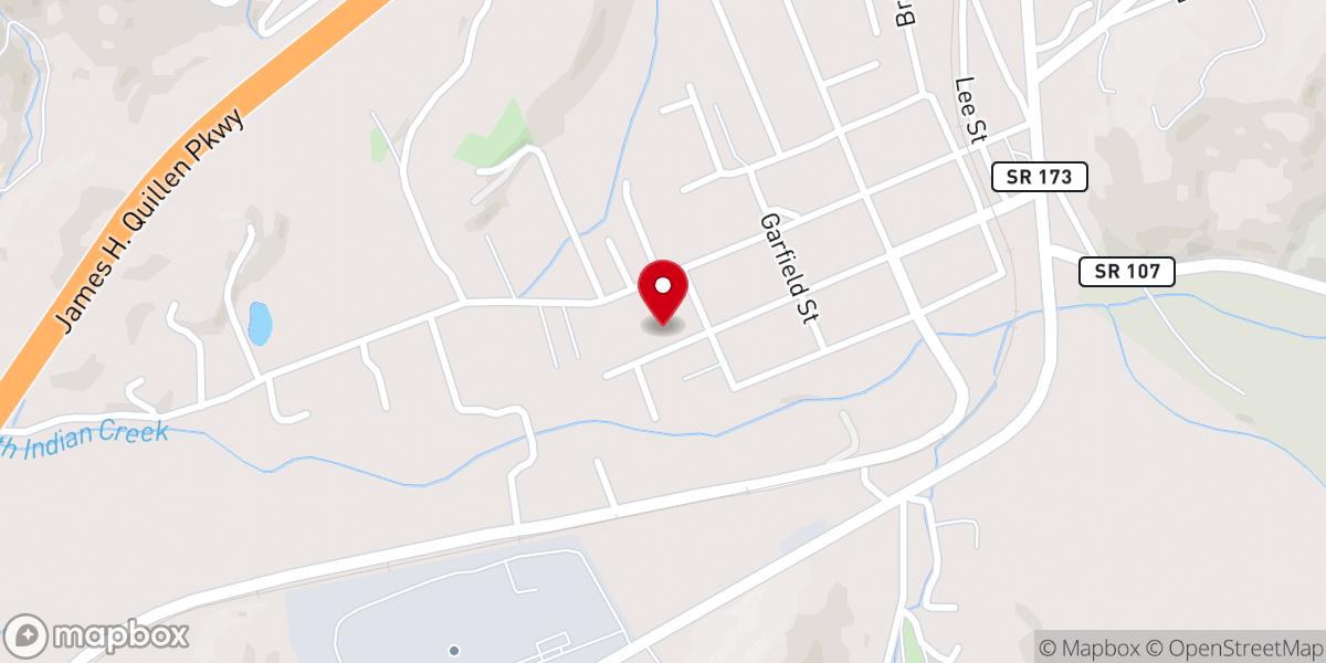 Map showing location of Unicoi Church of God