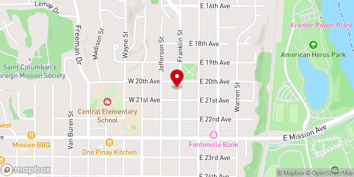 Map showing location of First Presbyterian Church Historical Marker