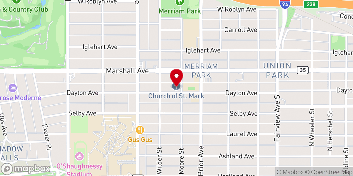 Map showing location of Church of Saint Mark