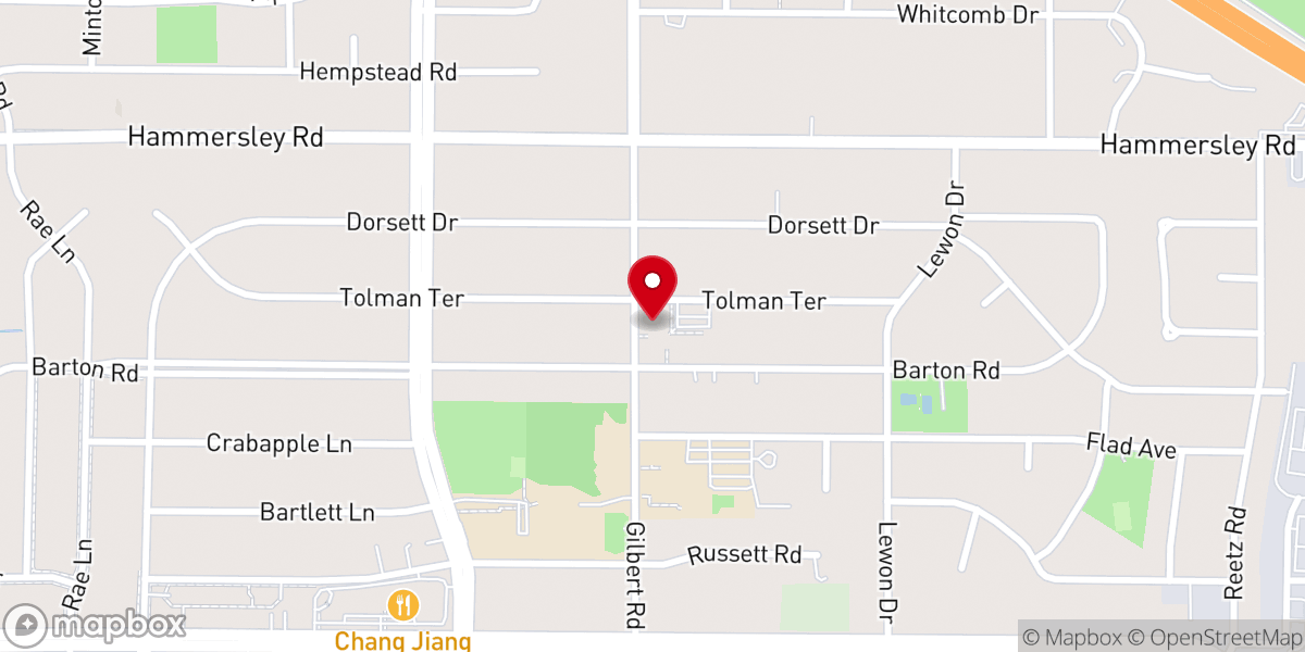 Map showing location of Orchard Ridge United Church of Christ