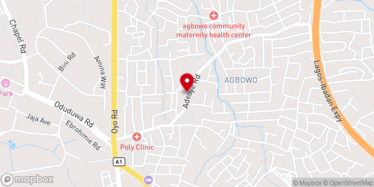 Map showing location of El-Shaddai Baptist Church