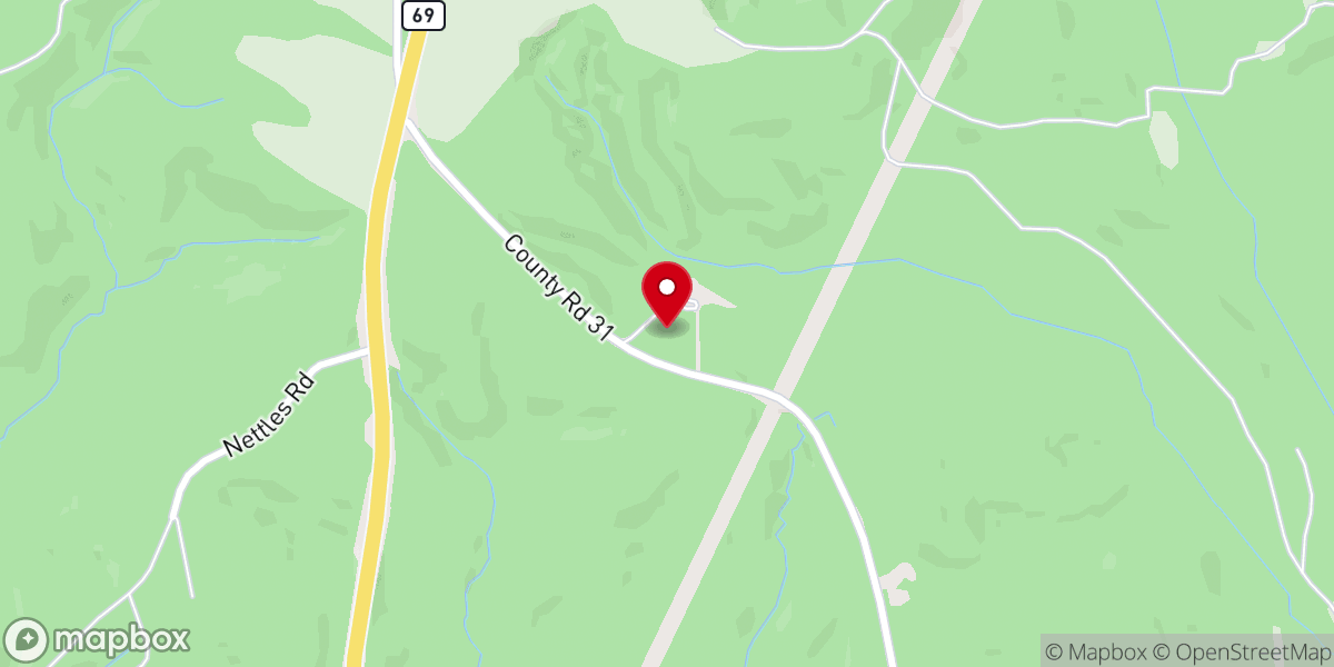 Map showing location of Pruitt Springs Baptist Church