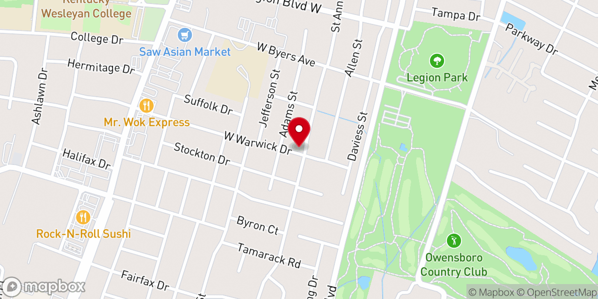 Map showing location of Trinity Pentecostal Holiness Church