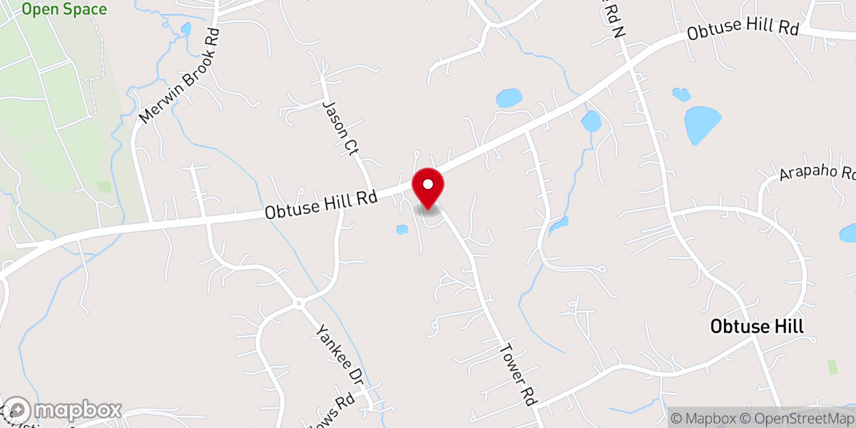 Map showing location of The Baptist Church of Danbury in Brookfield