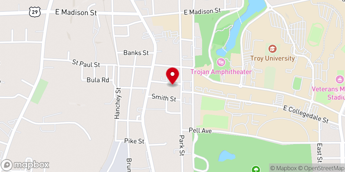 Map showing location of Park Street Methodist Church
